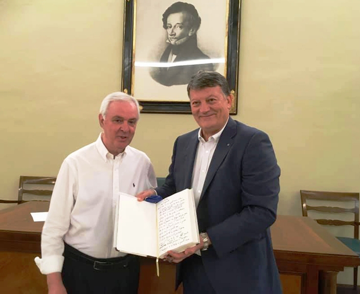 Pierpaolo Bombardieri segretario generale della Uil in visita al Centro Studi Leopardiani