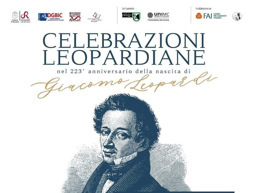 Nei giorni 28 e 29 giugno 2021 si terranno a Recanati gli eventi dedicati alle Celebrazioni Leopardiane, nel 223° anniversario dalla nascita di Giacomo Leopardi.