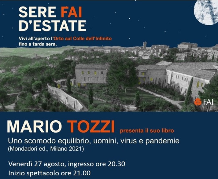 Mario Tozzi presenta il suo nuovo libro “Uno scomodo equilibrio. Uomini, virus e pandemie”