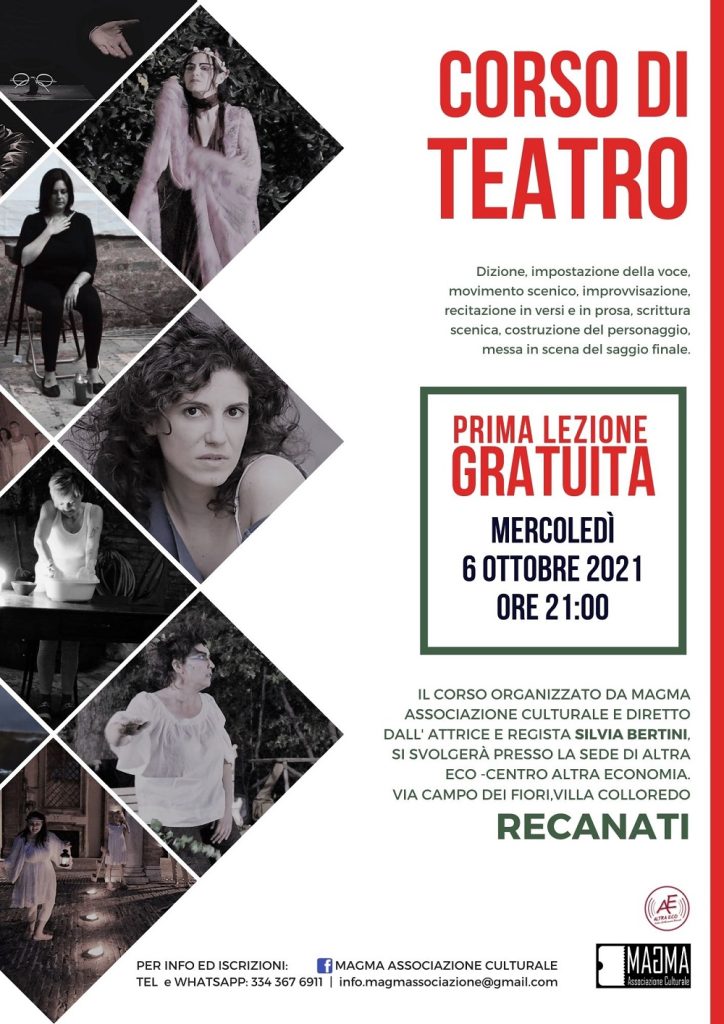 A Recanati, riparte il corso di Teatro organizzato da MAGMA Associazione Culturale