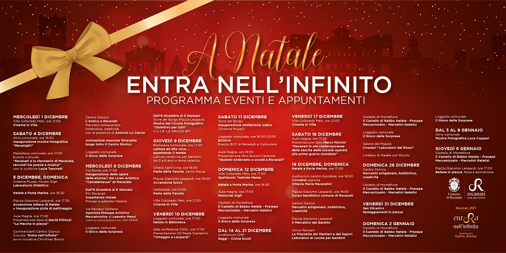 Natale a Recanti: “Entra nell’Infinito” ecco il ricco calendario di eventi