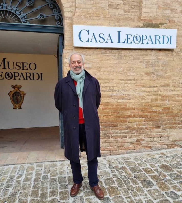 Gad Lerner ieri a casa Leopardi a Recanati