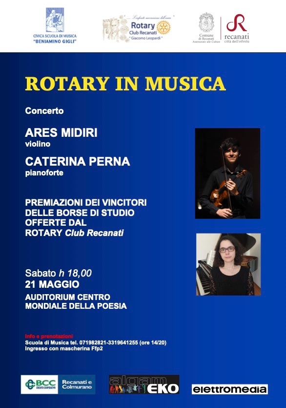 Recanati: concerto giovani virtuosi alla Civica Scuola di Musica