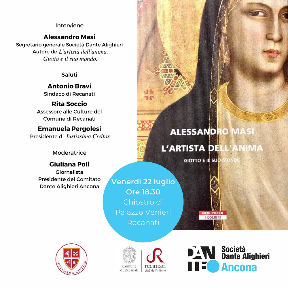 Venerdì 22 luglio alle 18.30 Alessandro Masi presenta a Recanati il libro “L’artista dell’anima. Giotto e il suo mondo”