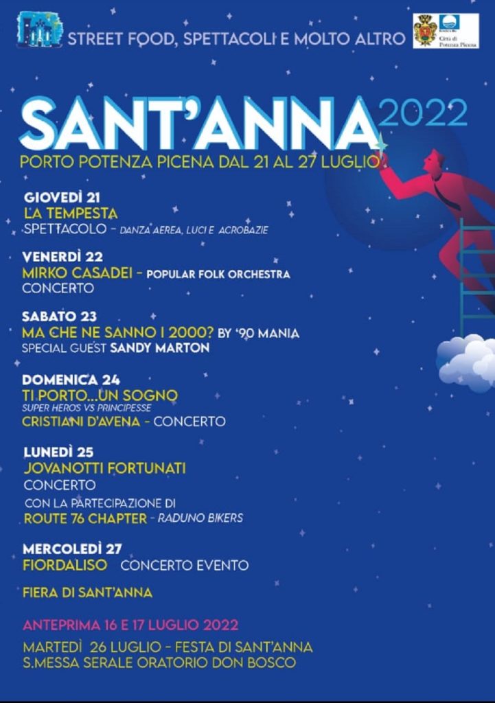 Festa di Sant’Anna 21-27 luglio 2022 a Porto Potenza Picena
