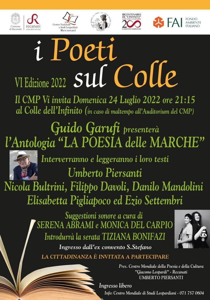 i Poeti sul Colle 2022 a Recanati – Orto Colle dell’Infinito