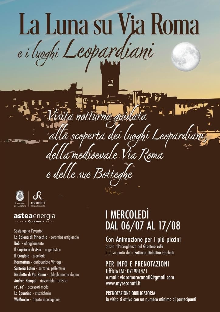 A Recanati ogni mercoledì una suggestiva visita guidata al chiaro di luna.