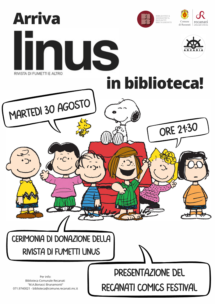 Arriva Linus in Biblioteca a Recanati
