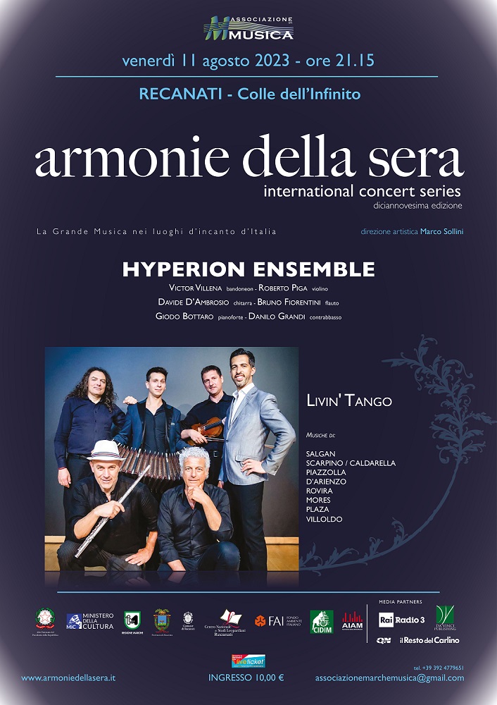 Recanati: per “Armonie della sera” venerdì il gruppo Hyperion Ensamble