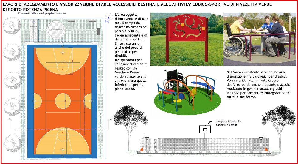 Nuovo look per Piazzetta Verde a Potenza Picena