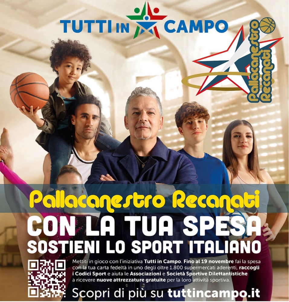 La Pallacanestro Recanati aderisce a “Tutti in Campo”