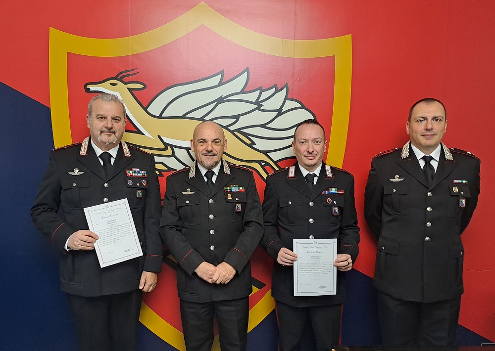 Carabinieri Osimo: encomi del Comandante della Legione “Marche” per sette militari del Nucleo Operativo e Radiomobile.