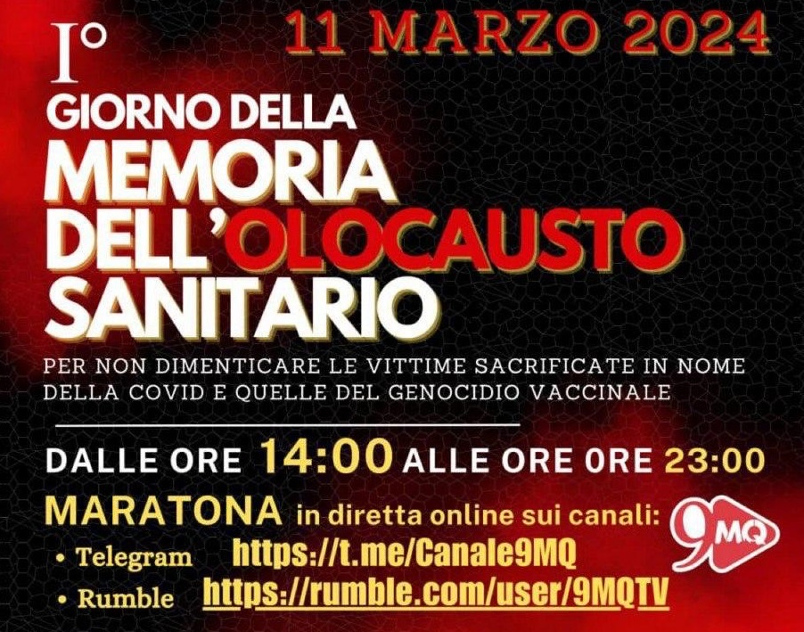 Giorno della memoria 11 marzo per non dimenticare le vittime del Covid e del vaccino