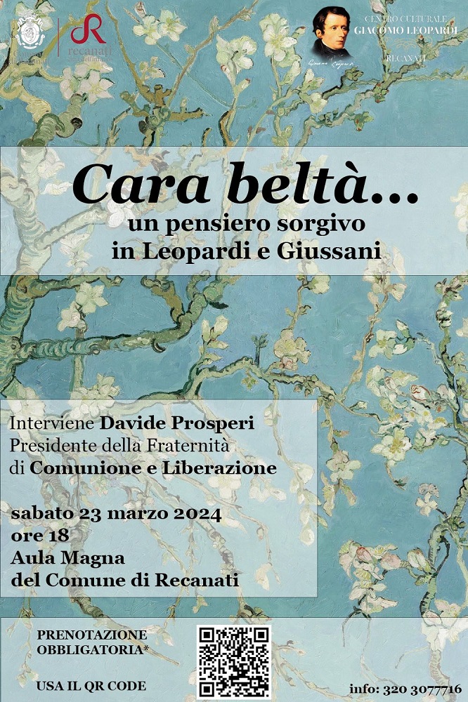 Recanati: “Cara beltà… un pensiero sorgivo in Leopardi e Giussani” con Davide Prosperi