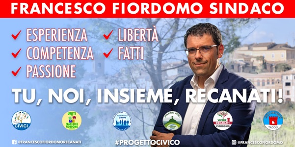 Progetto Civico Recanati presenta due liste a sostegno della candidatura a sindaco di Fiordomo