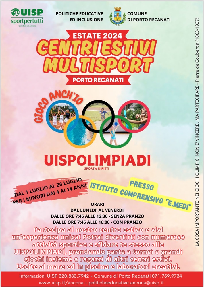 A Porto Recanati al via il centro estivo multisport 2024