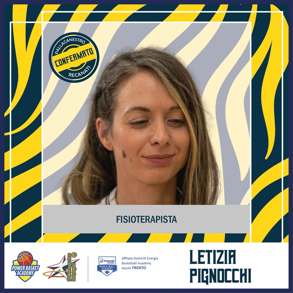 Pallacanestro Recanati. Staff Sanitario Serie B: confermata la Fisioterapista Dr.ssa Letizia Pignocchi