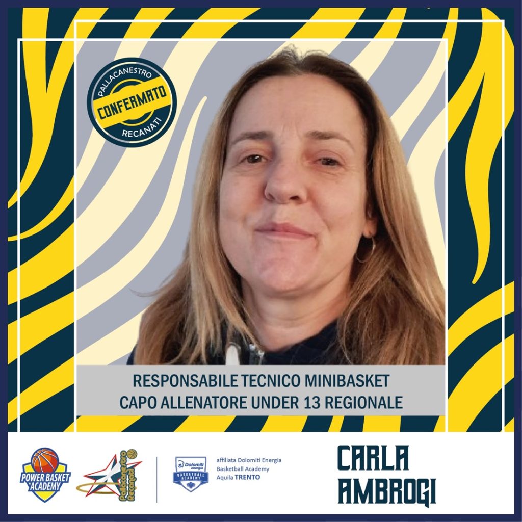 Pallacanestro Recanati: coach Carla Ambrogi confermata Responsabile del MiniBasket e guida dell’Under 13 Regionale