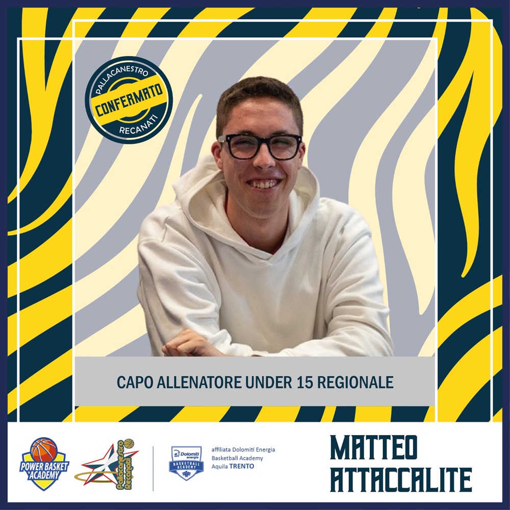 Pallacanestro Recanati. Matteo Attaccalite sarà il coach dell’Under 15 Regionale