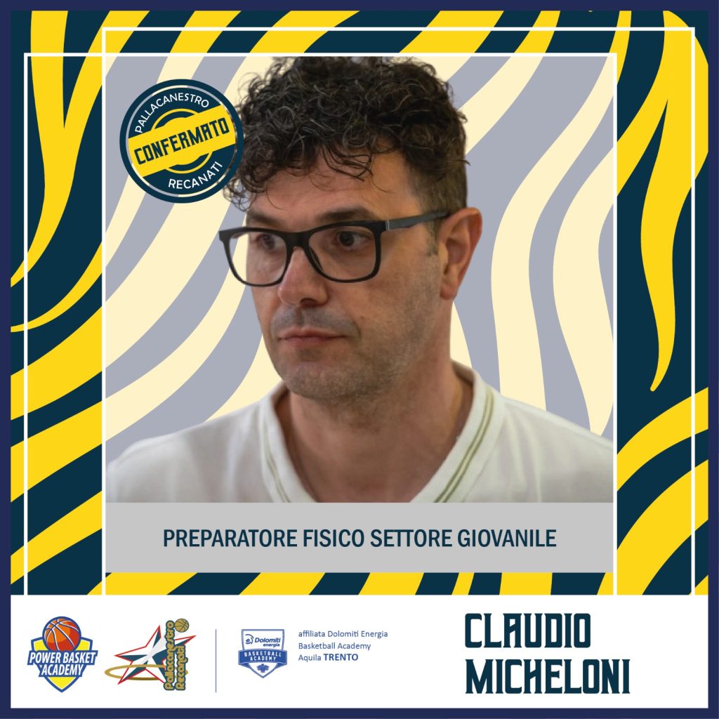 Pallacanestro Recanati. Claudio Micheloni sarà il preparatore fisico delle giovanili leopardiane.