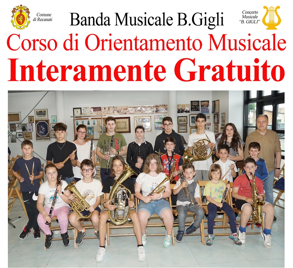 Corso orientamento musicale 2024-2025 della banda “B. Gigli” di Recanati