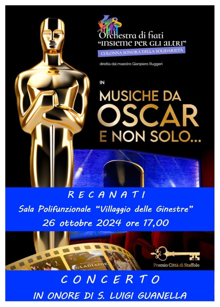 “Musica da Oscar e non solo” al Villaggio Le Ginestre a Recanati in onore di San Luigi Guanella
