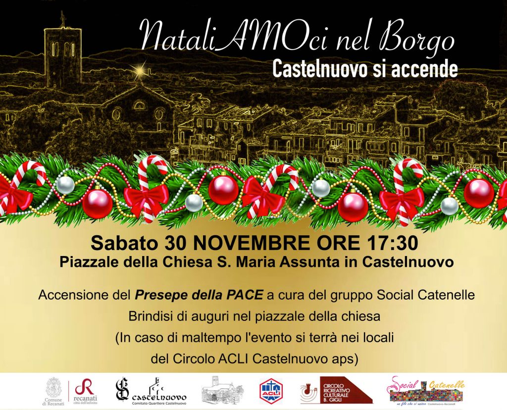 Le Social Catenelle accendono il Presepe della Pace a Castelnuovo
