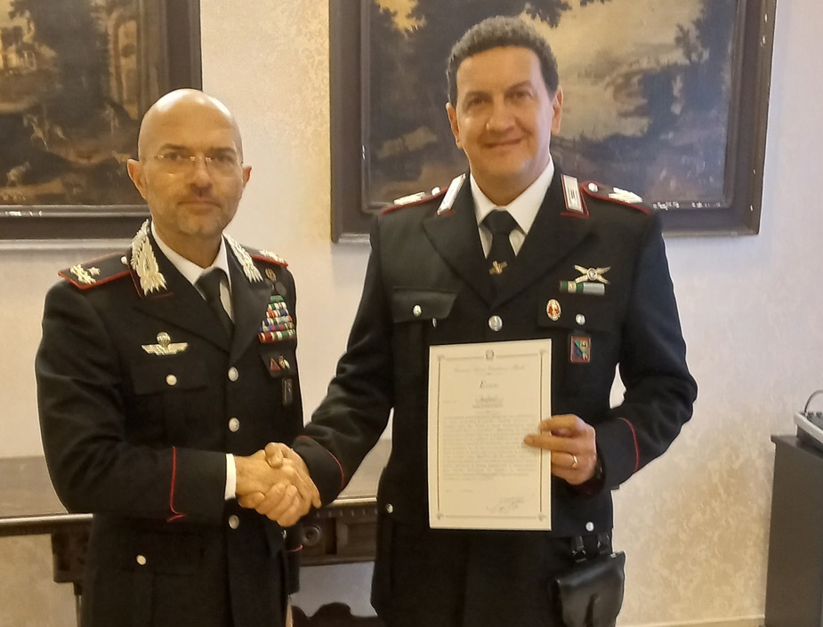 Elogio del Comandante della Legione Carabinieri “Marche” al Brigadiere Marco Campetella, addetto alla stazione di Castelfidardo