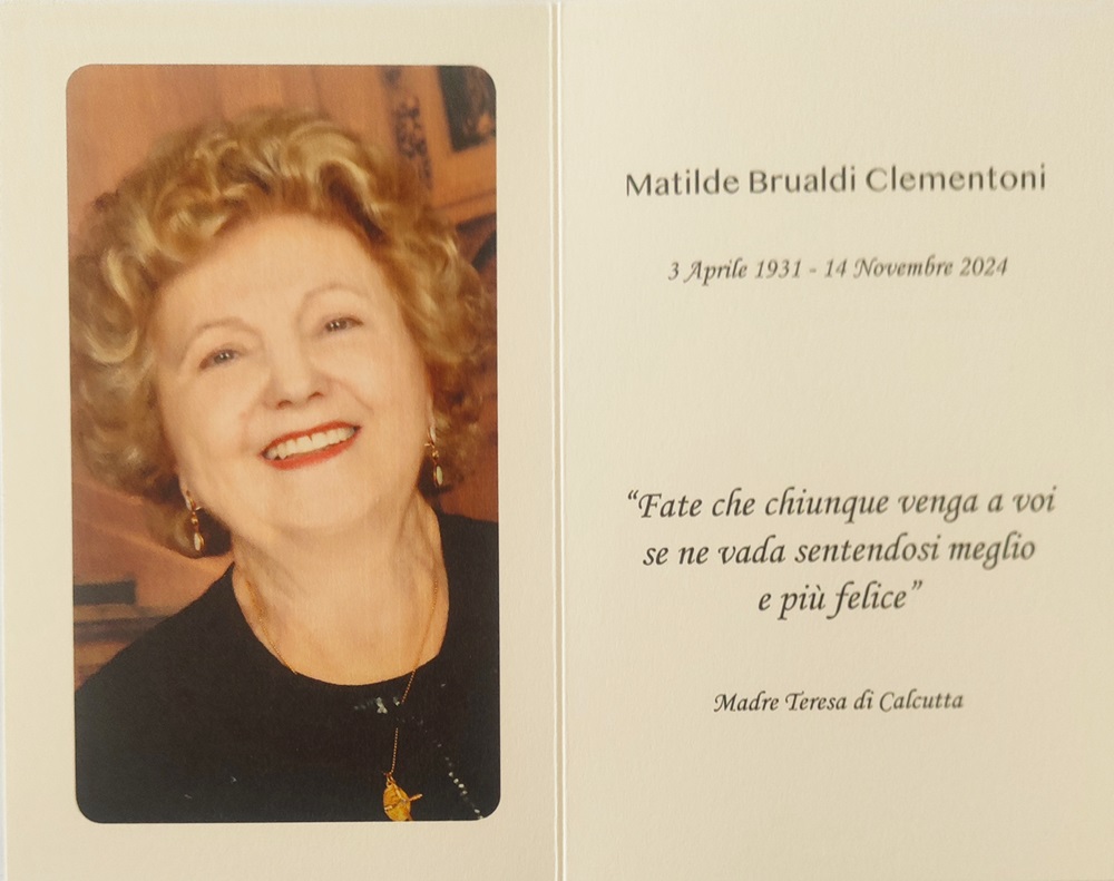 Recanati. Tante persone per l’ultimo saluto di Matilde Brualdi ved. Clementoni