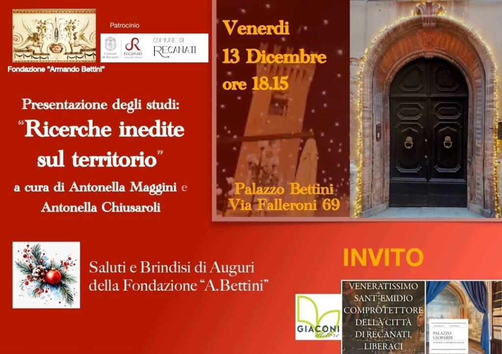 Ricerche inedite sul territorio a palazzo Bettini a Recanati