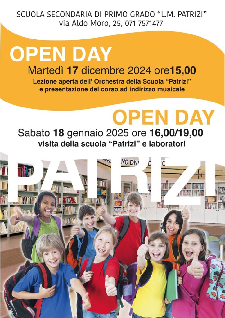 Recanati. La Scuola Patrizi apre le porte: un mondo di opportunità tra musica, tecnologia e natura