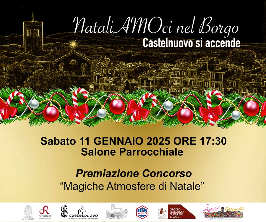 Premiazione del Concorso “Magiche Atmosfere di Natale” nel Rione Castelnuovo di Recanati