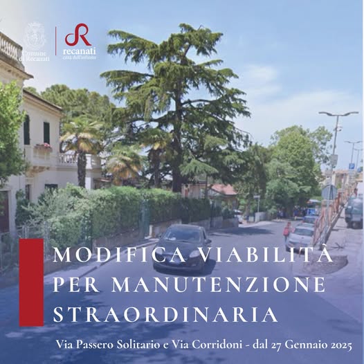 Recanati: al via il cantiere per sistemare il marciapiede in via Corridoni