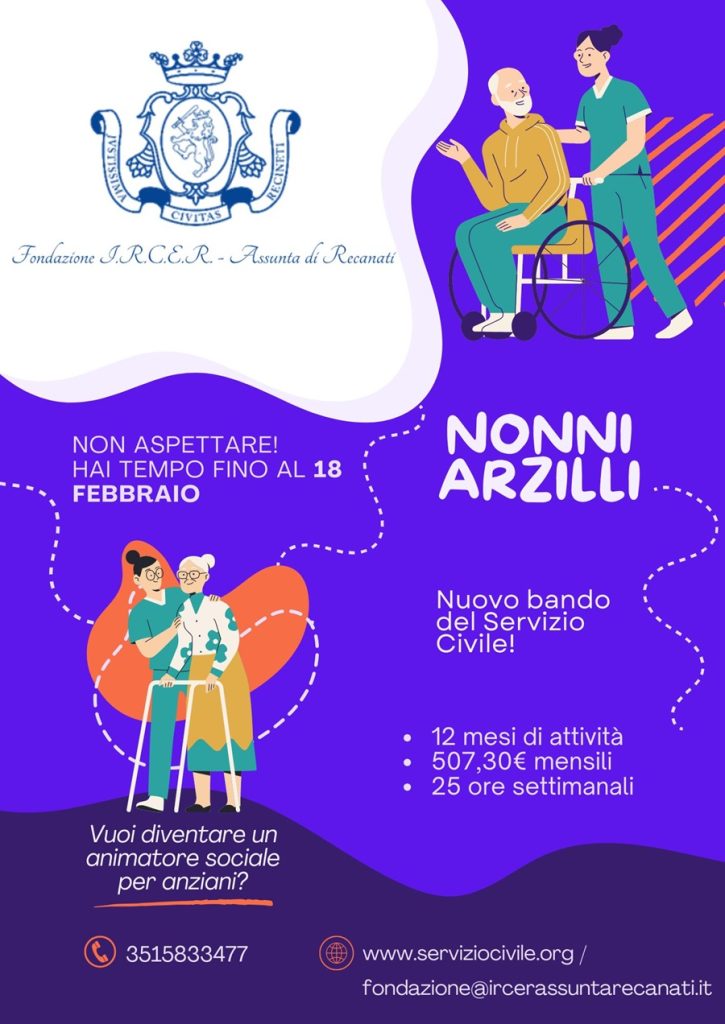 Apre il bando del Servizio Civile Universale: 5 posti alla Fondazione Ircer