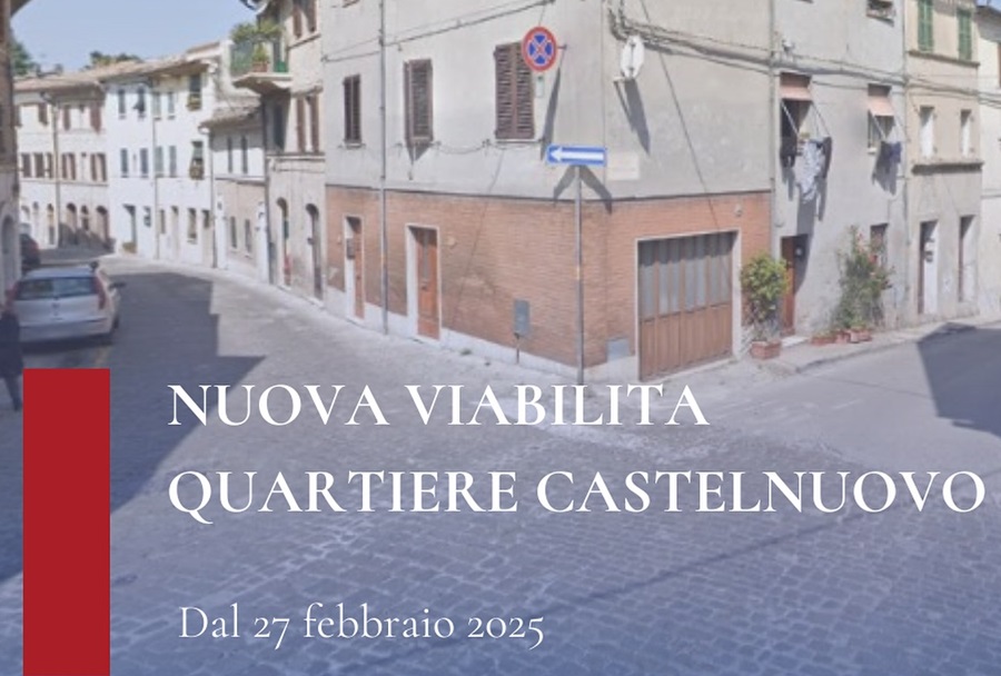 Recanati: al via da giovedì 27 febbraio la nuova viabilità di Castelnuovo
