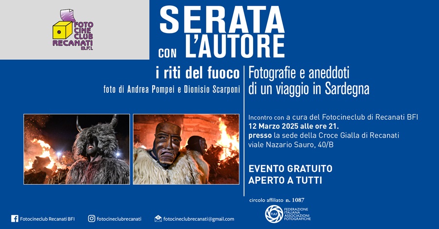 Secondo importante appuntamento del ciclo di incontri programmati dal Fotocineclub di Recanati.