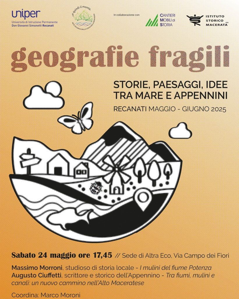 Sabato 24 maggio ore 17.45 – 1° incontro a Recanati dell’Iniziativa Geografie Fragili