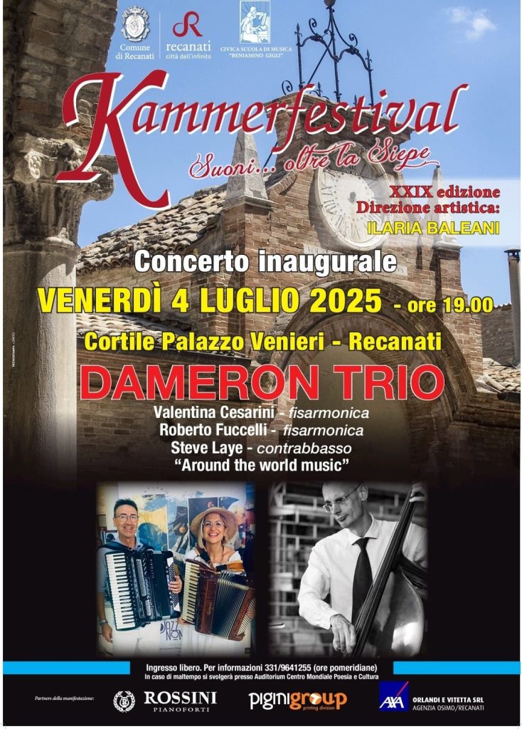 Kammerfestival: venerdì concerto inaugurale a Recanati