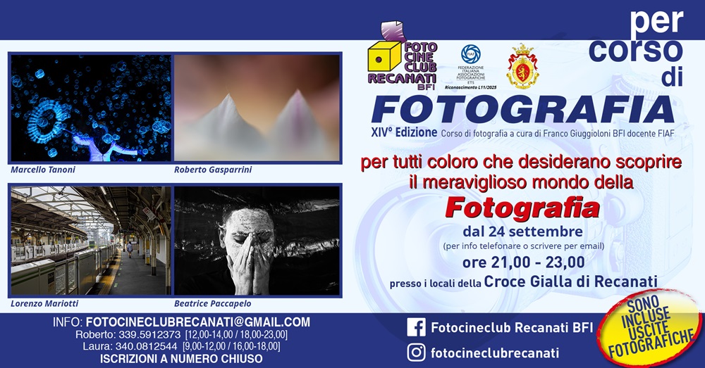 Al via la 14° edizione del “Per-Corso di Fotografia” del Fotocineclub di Recanati