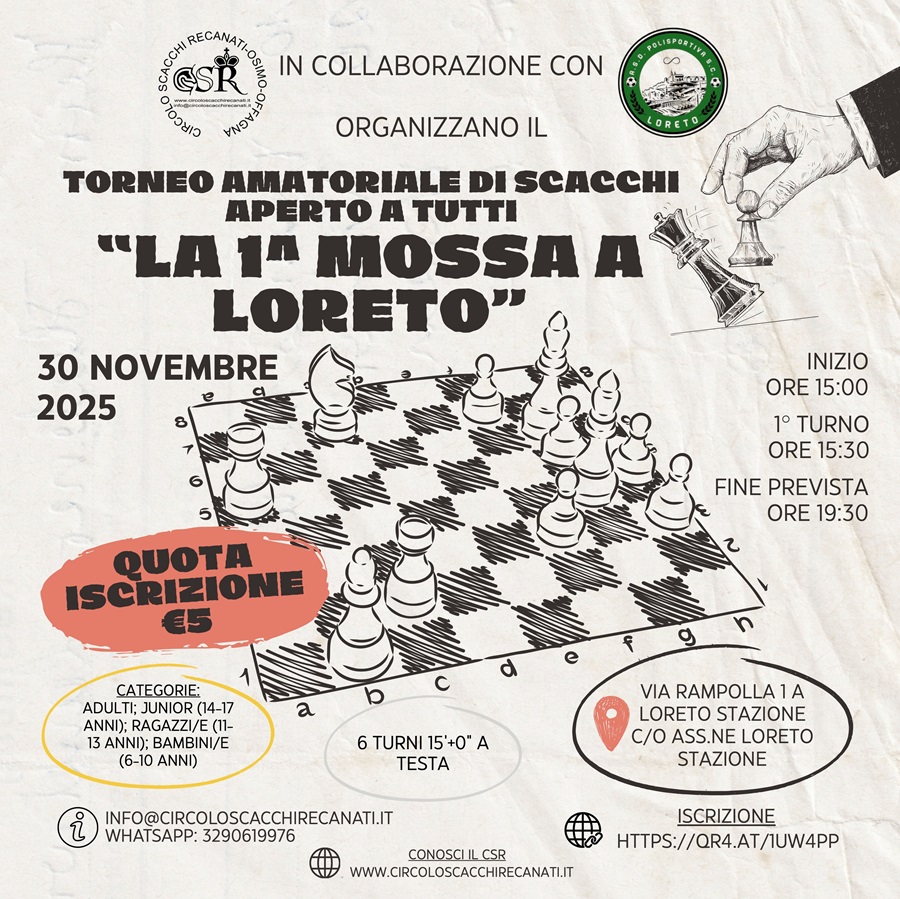 Dalle basi del gioco al torneo amatoriale: Il Circolo Scacchi triplica l’offerta di scacchi nel territorio