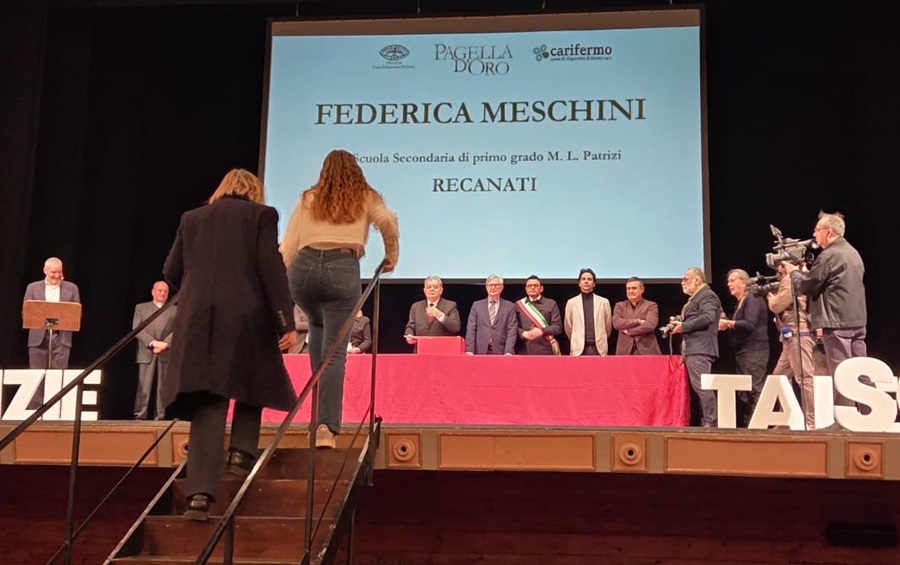 Federica Meschini della scuola “Patrizi” premiata con la “Pagella d’Oro” alla 63ª edizione del prestigioso riconoscimento Carifermo