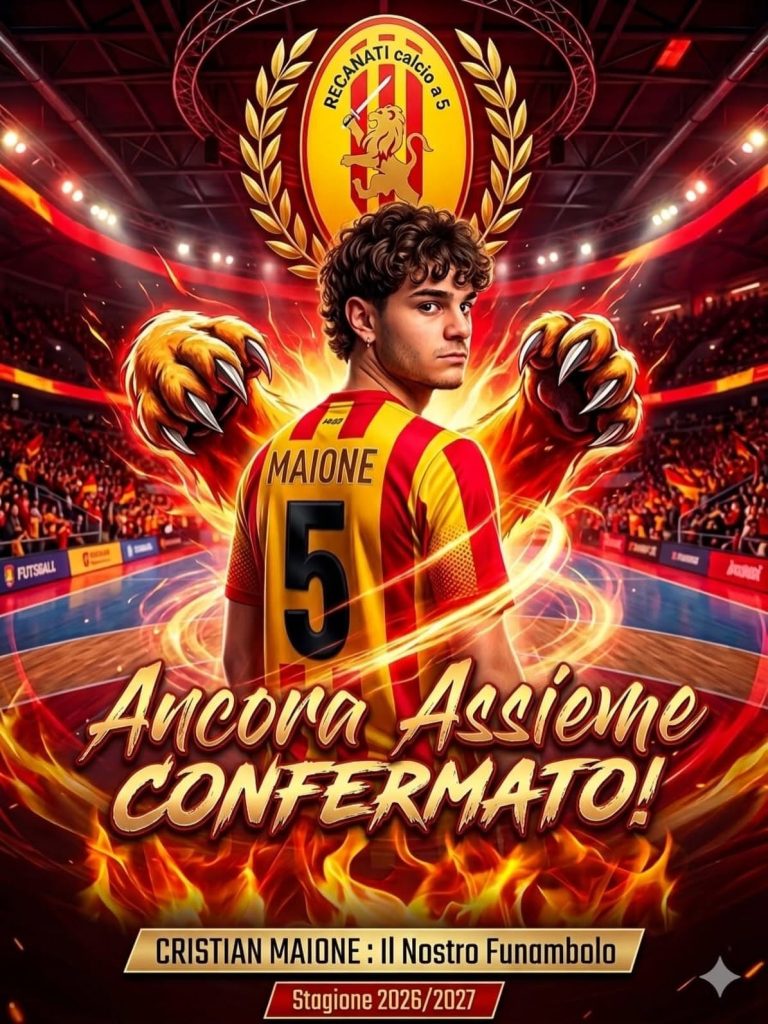 Recanati calcio a 5, arriva la conferma per Christian Maione