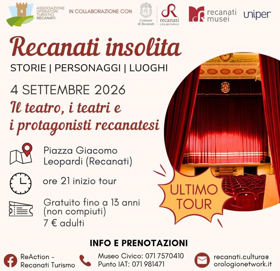 Recanati Insolita chiude la stagione estiva con un viaggio nella storia dei teatri della città
