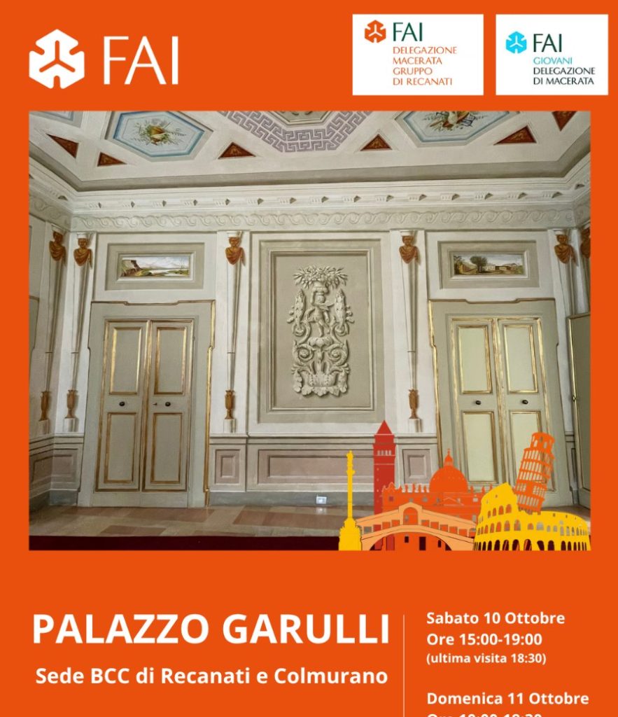 Giornate FAI d’Autunno, a Recanati apre eccezionalmente Palazzo Garulli